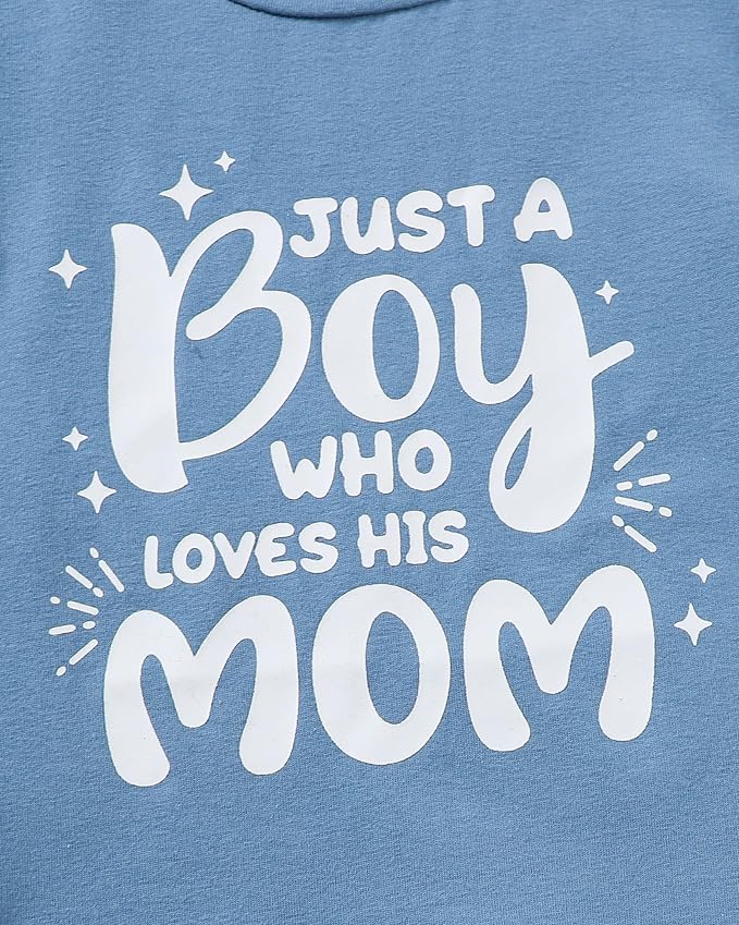 Jecson Baby Boy Summer Clothes Toddler Boy Outfits Letter Print Short Sleeve T-Shirt Denim Shorts Clothing Set 6M-4T