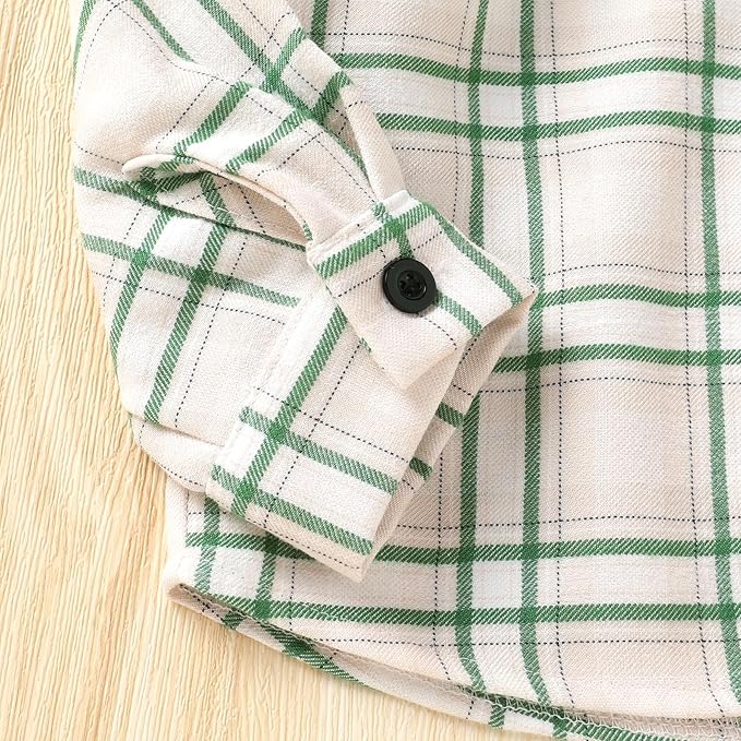 YOUNGER STAR Toddler Kids Boys Girls Flannel Hooded Plaid Shirt Button Baby Red Clothes