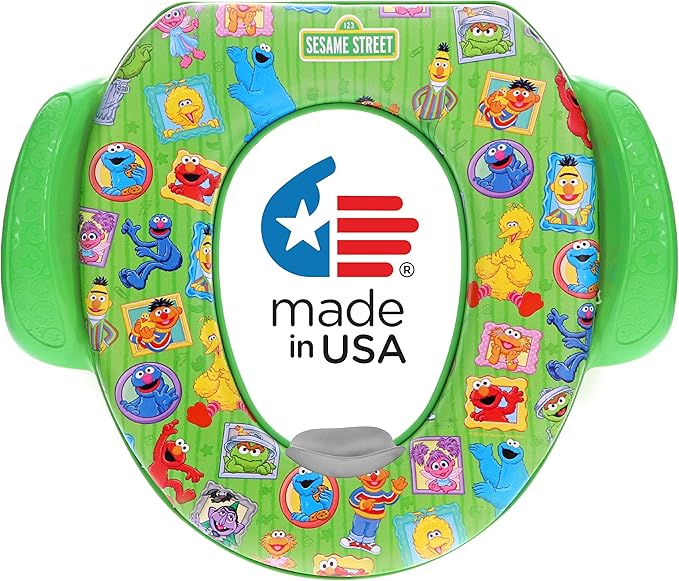 Sesame Street "Framed Friends" Soft Potty Seat and Potty Training Seat - Soft Cushion, Baby Potty Training, Safe, Easy to Clean