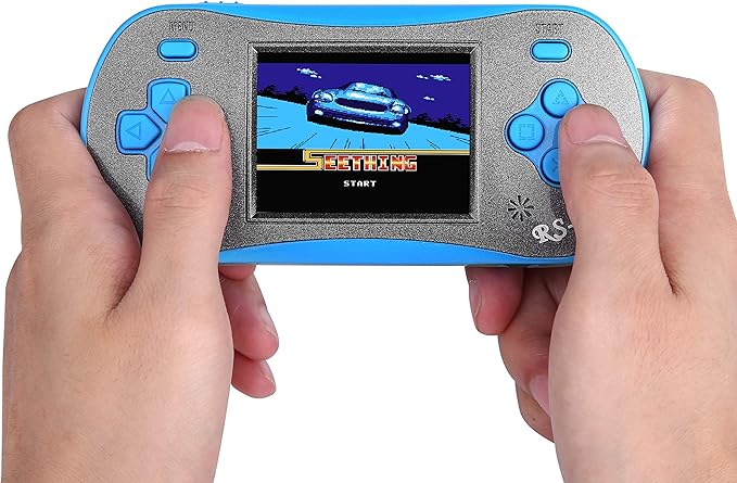Handheld Game for Kids - FAMILY POCKET RS16 Portable Classic Controller 260 Game 2.5 inch LCD Retro Arcade Video Game System Children's Birthday Gift (Blue)