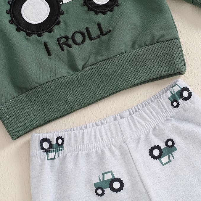 Baby Boy Fall Clothes Set Long Sleeve Letter Print Sweatshirt Pants Toddler Infant Outfits 6 12 18 24 Months 2T