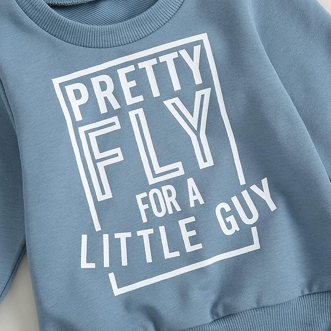 Infant Baby Boy Fall Clothes Set Funny Letter Sweatshirt Pant Outfit Toddler Winter Clothes 6 12 18 Months 2T 3T