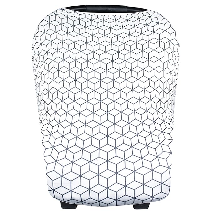 Baby Car Seat Cover Canopy and Nursing Cover Multi-Use Stretchy 5 in 1 Gift Onyx by Copper Pearl