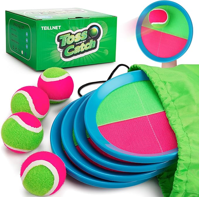 Toss and Catch Ball Set Upgraded - Kids Toys Beach Toys Baseball Games - Sturdy & Water-Resistant Great for Outdoor Pool Yard Games - Classic Gift for Boys Girls 3 4 5 6 7 8 9 10 11 12+ Years Old