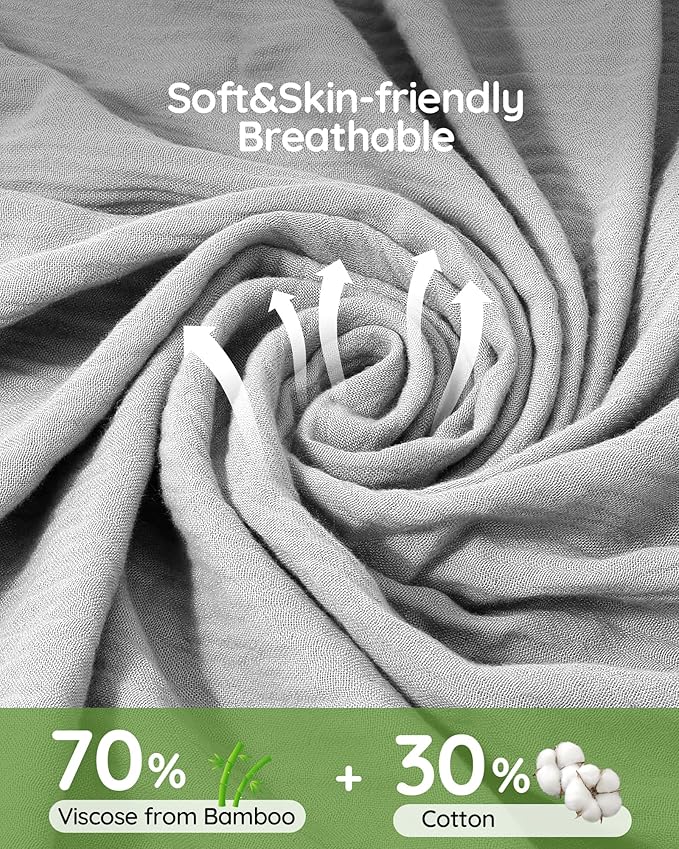 SUOSDEY Muslin Hooded Baby Towels for Newborn Infant Toddler, 70% Viscose from Bamboo 30% Cotton,Soft Baby Bath Towel with Hood Highly Absorbent and Newborn Essential,28 X 28 Inch