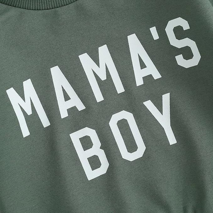 ZAXARRA Toddler Newborn baby boys Fall Outfits Long Sleeve Letter Print Sweatshirt Tops Pocket Pants Casual Clothing Sets