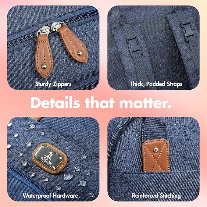 Dikaslon Diaper Bag Backpack with Portable Changing Pad, Pacifier Case and Stroller Straps, Large Unisex Baby Bags for Boys Girls, Multipurpose Travel Back Pack Moms Dads, Peacock blue