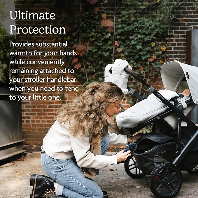 UPPAbaby CozyHandmuff - Easily Attaches to Stroller Handlebars - Ultra-Plush, Weather-Proof Hand Protection - Julian (Dusty Blue Mélange)