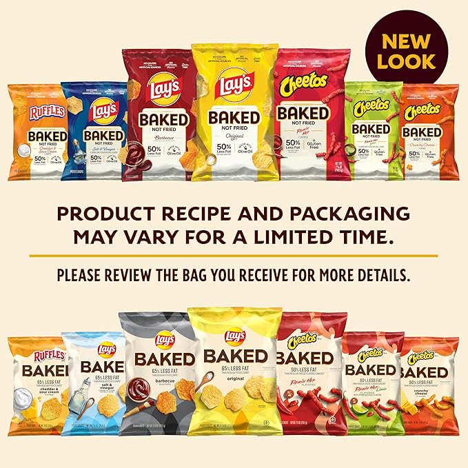 Frito-Lay Baked Variety Pack, 0.875 Ounce Snack Bags (Pack of 21)