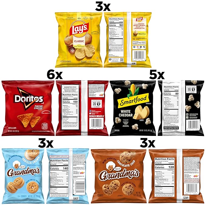 Frito-Lay Chips & Cookies, Smartfood, and Grandma's Variety Pack (Pack of 21)