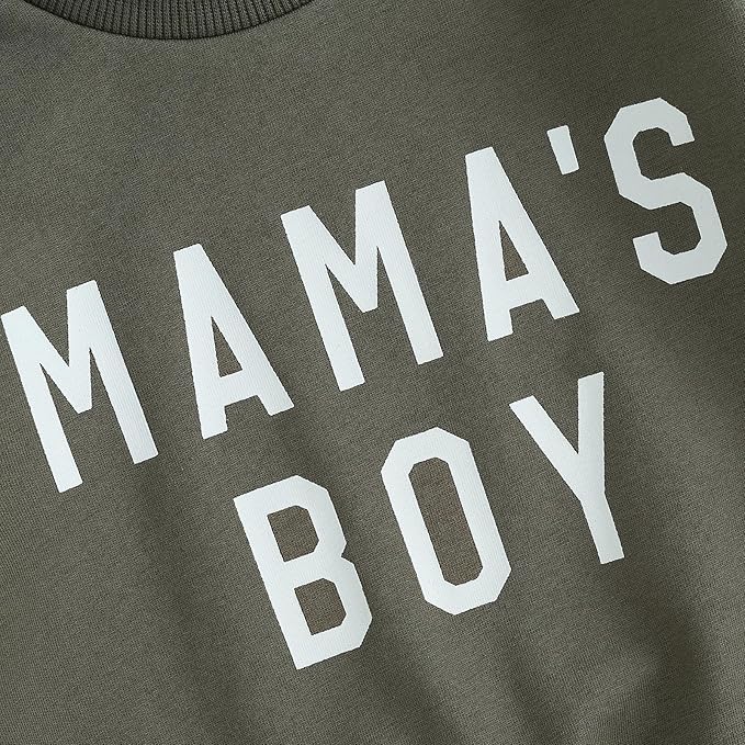ZAXARRA Toddler Newborn baby boys Fall Outfits Long Sleeve Letter Print Sweatshirt Tops Pocket Pants Casual Clothing Sets