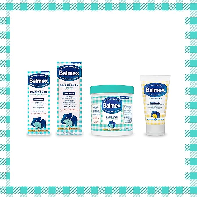 Balmex Complete Protection Baby Diaper Rash Cream with Zinc Oxide + Soothing Botanicals, 4 Ounce