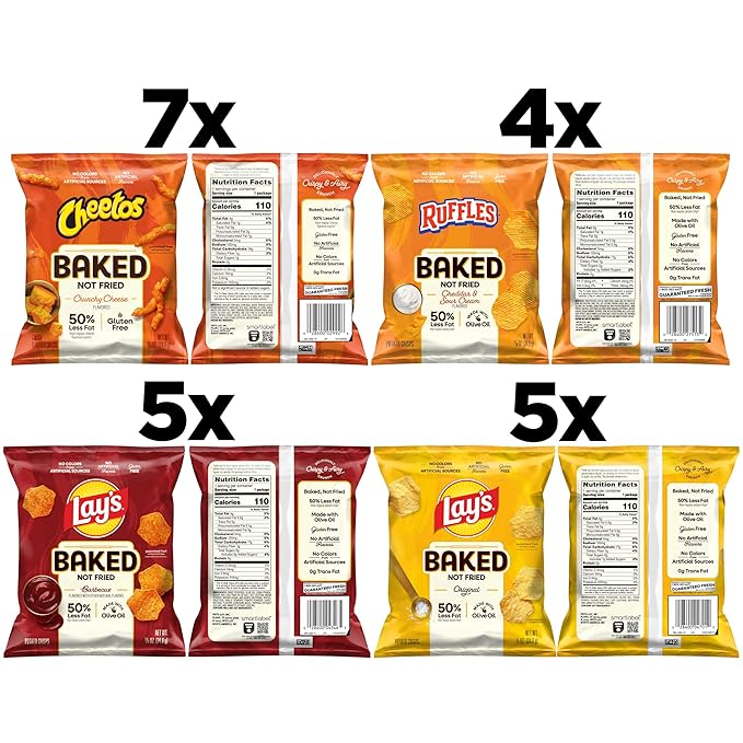 Frito-Lay Baked Variety Pack, 0.875 Ounce Snack Bags (Pack of 21)