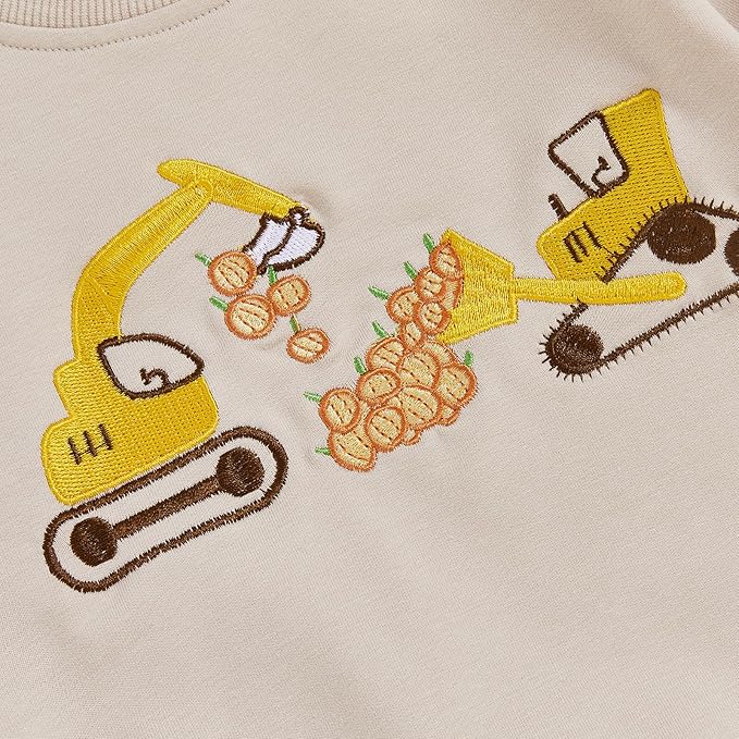 WZTYYDS Toddler Baby Boy Fall Clothes Letter Truck Long Sleeve Pullover Sweatshirt Tops Joggers Pants Set Winter Outfits
