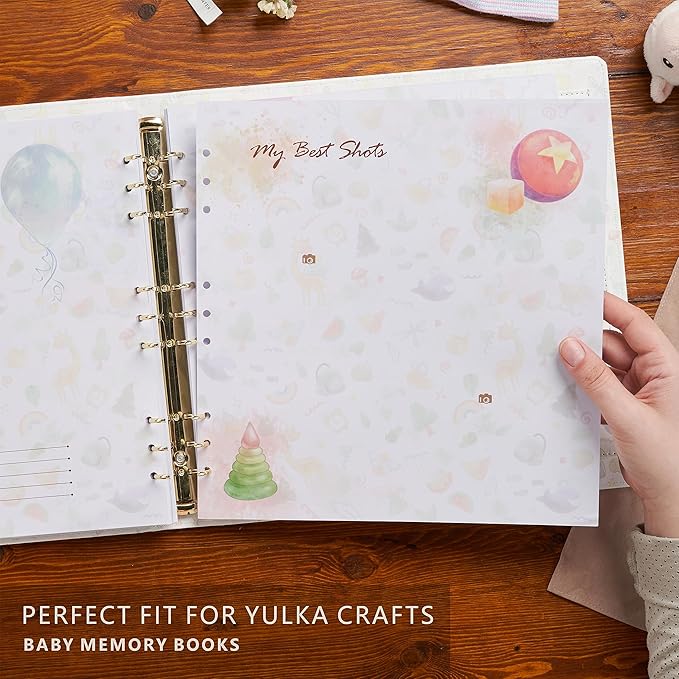 Baby Memory Book Extra Pages for Photos – Baby Book “Choose Joy” | 10 Additional Paper Sheets for Loose-Leaf Baby Photo Album Keepsake Journal for Newborn Girls Boys | Refill Paper Set