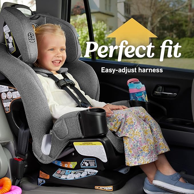 Graco Extend2Fit 3-in-1 Convertible Baby Car Seat, Rear and Forward Facing, Adjustable Extension Panel for Extra Legroom, Ashten