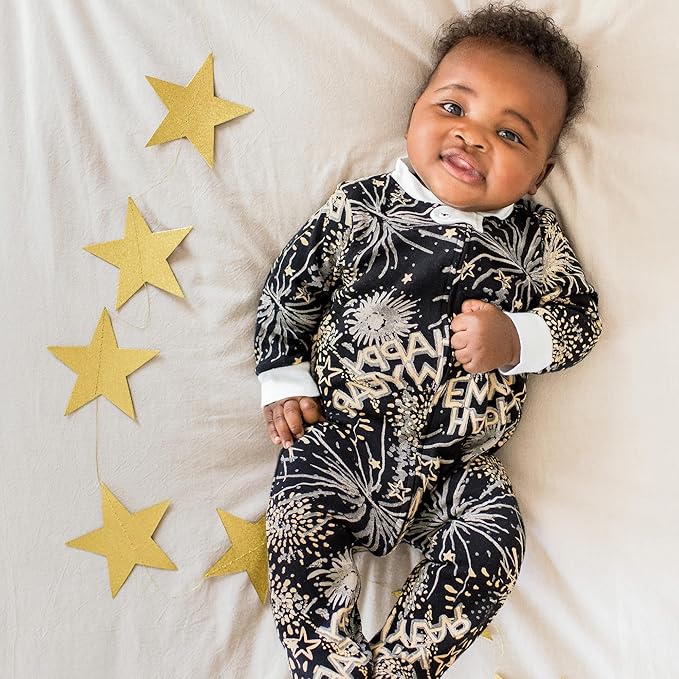 Burt's Bees Baby Boys Sleep and Play PJs, 100% Organic Cotton One-Piece Zip Front Romper Jumpsuit Pajamas