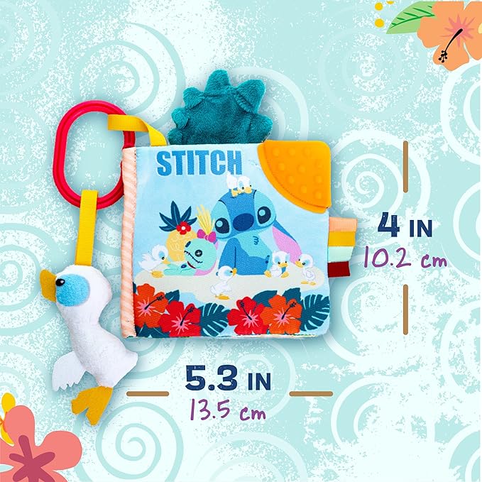 Kids Preferred Disney Baby Lilo & Stitch Soft Book: Stitch ON-The-GO Soft Book, Blue Medium