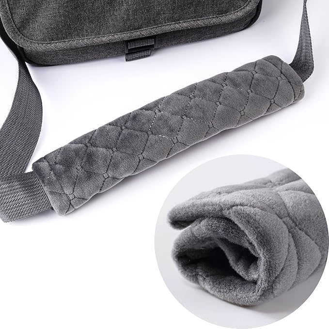 Amooca Soft Auto Seat Belt Cover Seatbelt Shoulder Pad Cushions 2 PCS for a More Comfortable Driving Universal Fit for All Cars and Backpack Dark Gray