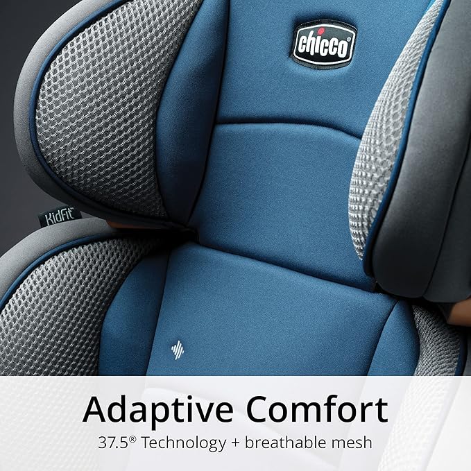 Chicco KidFit Adapt Plus 2-in-1 Belt-Positioning Booster Car Seat, Backless and High Back Booster Seat, for Children Aged 4 Years and up and 40-100 lbs. | Vapor/Grey