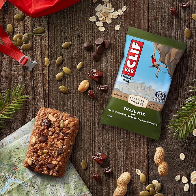 CLIF BAR - Energy Protein Bars - Trail Mix - Made with Organic Oats - Energy Bars - Non-GMO - (5 Pack)